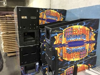 Churchill / Chicago Gaming factory.<br />Shown: Reproduction Medieval Madness cabinets.