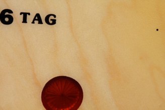 This is a TAG (Thomas A. Grant) made playfield.<br />These letters are under the apron on the left side.<br />This is a Dr. Who playfield.