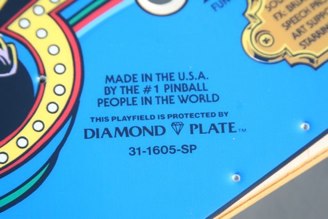Funhouse, rare factory clear coated version.<br />This playfield was made by Sun Process. <br />About 200 of these were made in 1990.<br />